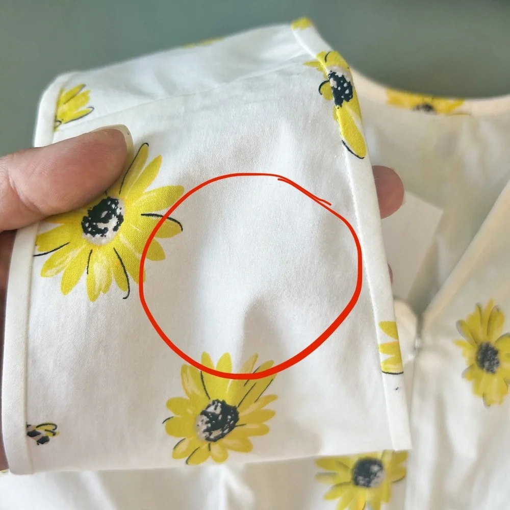 Kate Spade White Yellow Sleeveless Daisy Dot Bow Peplum Top 4 New With Flaws